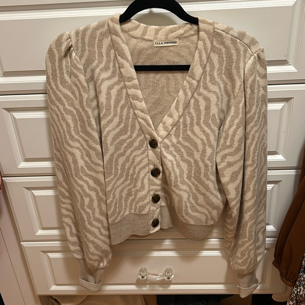 Ulla Johnson zebra cardigan sweater